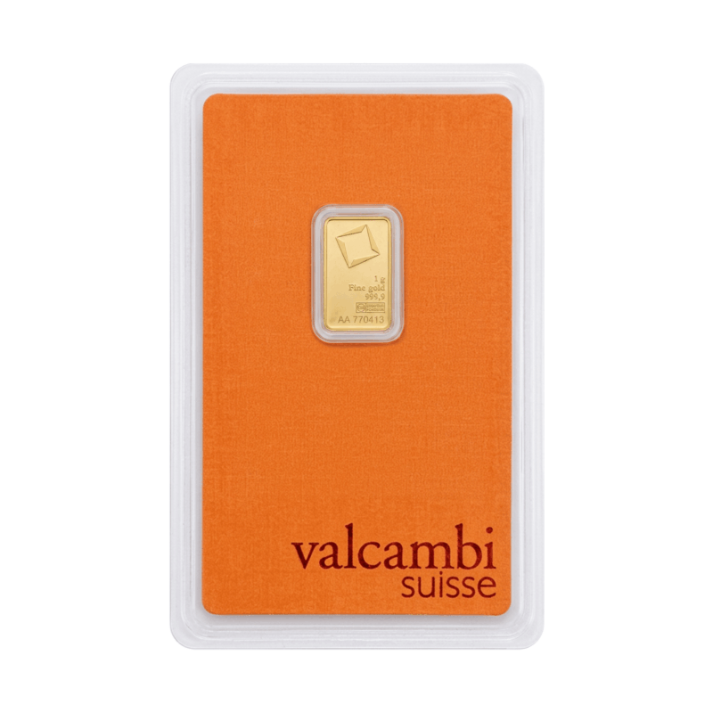 1 Gram Valcambi Swiss Gold Bar
