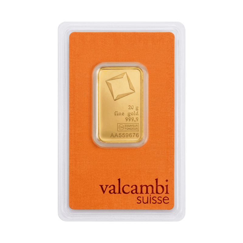 20 Gram Valcambi Swiss Gold Bar