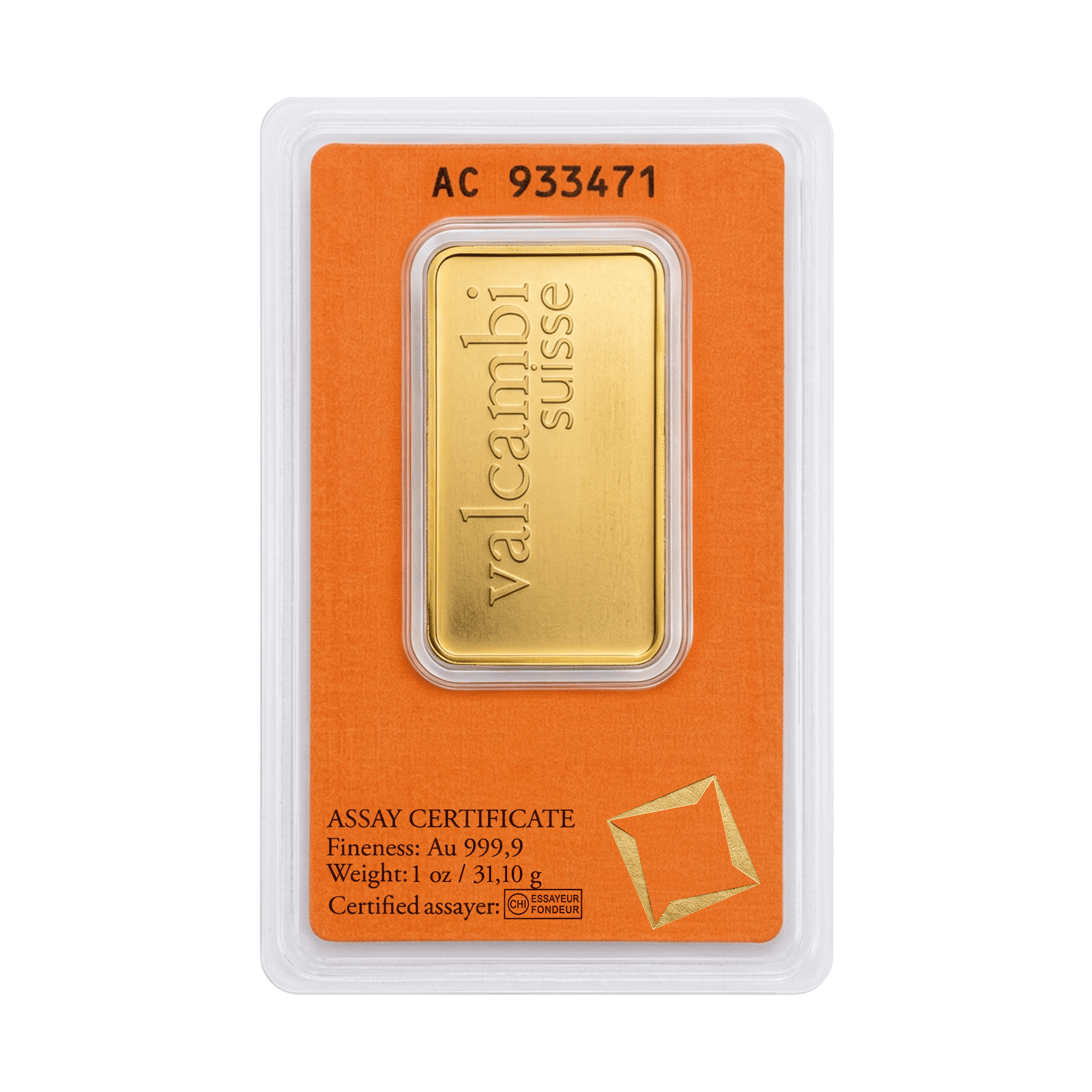1 oz Valcambi Swiss Gold Bar