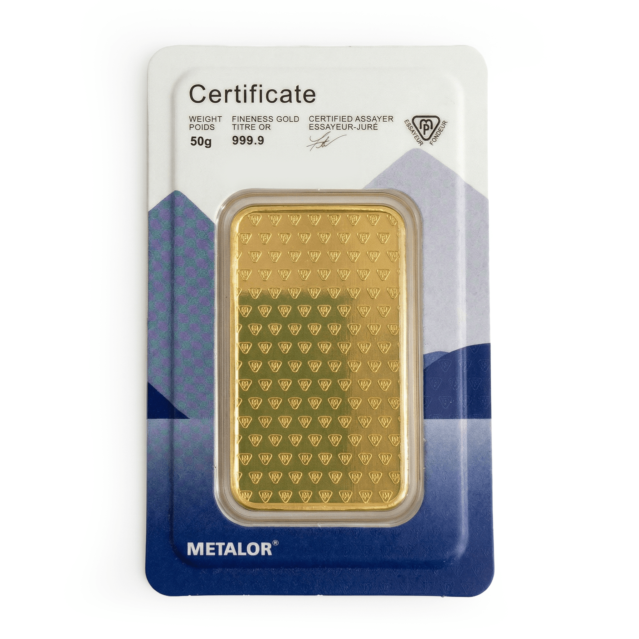 50 Gram Metalor Swiss Gold Bar