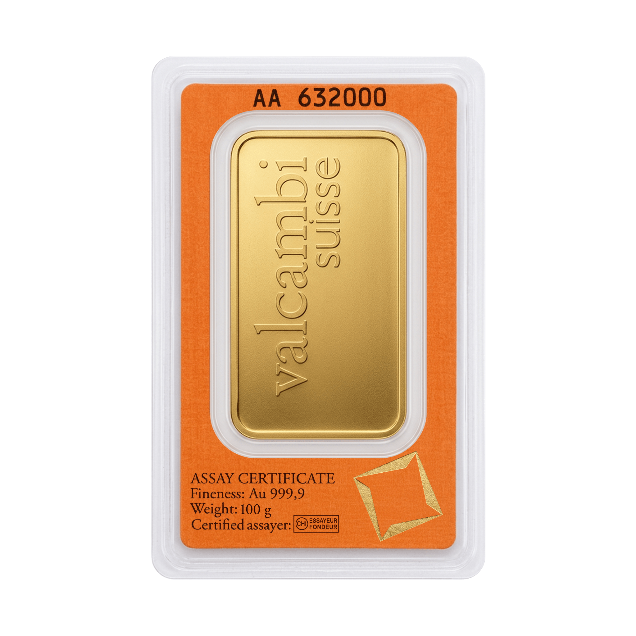 100 Gram Valcambi Swiss Gold Bar
