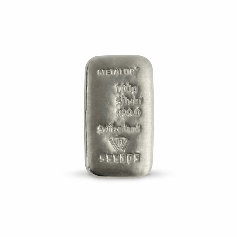 100 Gram Metalor Swiss Silver Bar